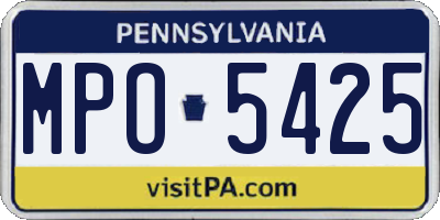 PA license plate MPO5425