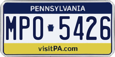 PA license plate MPO5426