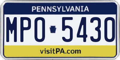 PA license plate MPO5430