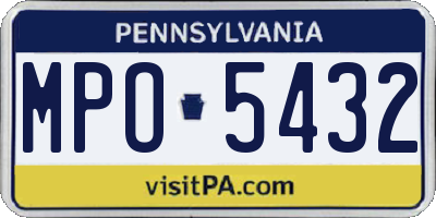 PA license plate MPO5432