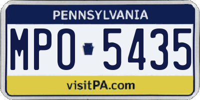 PA license plate MPO5435