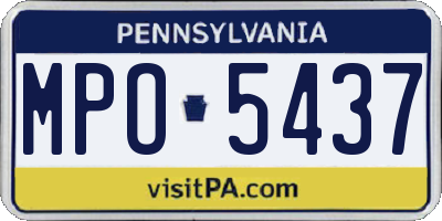 PA license plate MPO5437