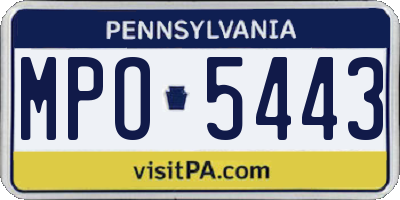 PA license plate MPO5443