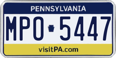 PA license plate MPO5447