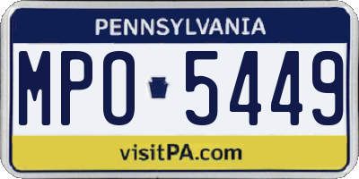 PA license plate MPO5449