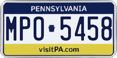 PA license plate MPO5458
