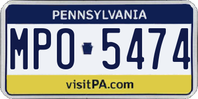 PA license plate MPO5474
