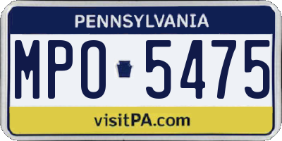 PA license plate MPO5475