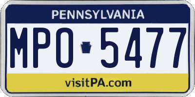 PA license plate MPO5477