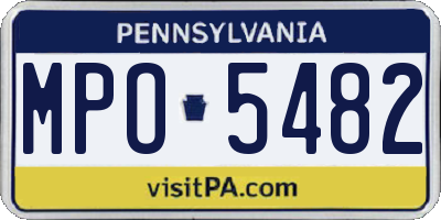 PA license plate MPO5482
