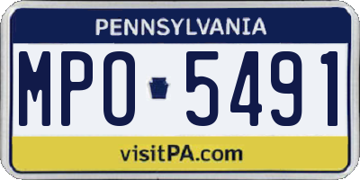 PA license plate MPO5491