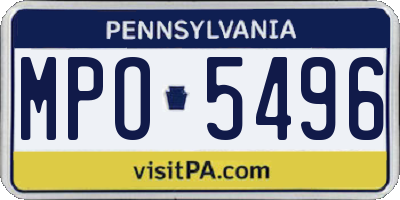 PA license plate MPO5496
