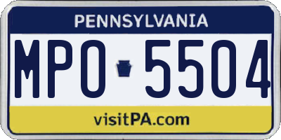 PA license plate MPO5504