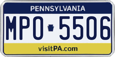 PA license plate MPO5506