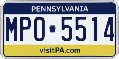 PA license plate MPO5514