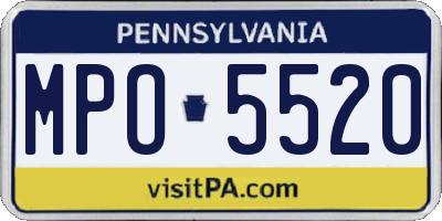 PA license plate MPO5520
