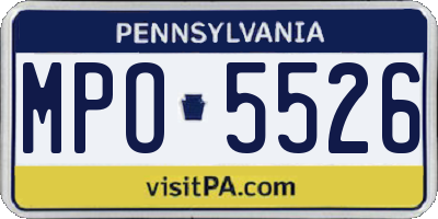 PA license plate MPO5526
