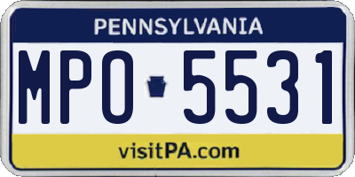 PA license plate MPO5531