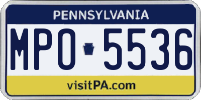 PA license plate MPO5536