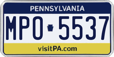 PA license plate MPO5537