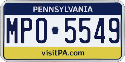 PA license plate MPO5549