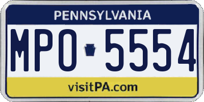 PA license plate MPO5554
