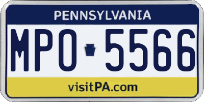 PA license plate MPO5566