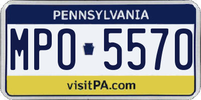 PA license plate MPO5570