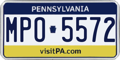 PA license plate MPO5572