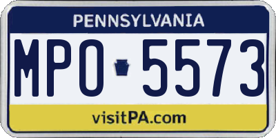 PA license plate MPO5573
