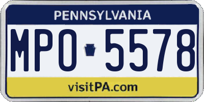 PA license plate MPO5578
