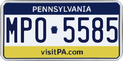 PA license plate MPO5585