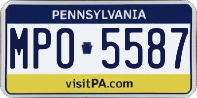 PA license plate MPO5587