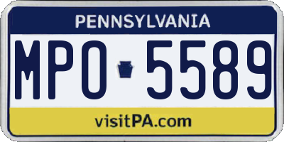PA license plate MPO5589