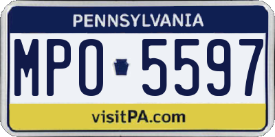 PA license plate MPO5597