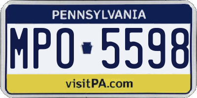 PA license plate MPO5598