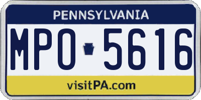 PA license plate MPO5616