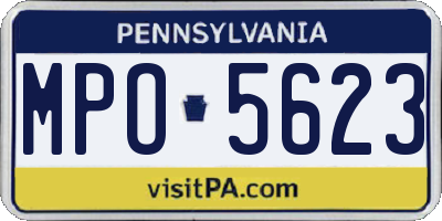 PA license plate MPO5623