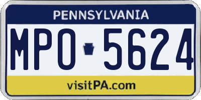 PA license plate MPO5624