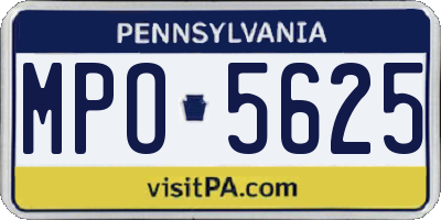 PA license plate MPO5625
