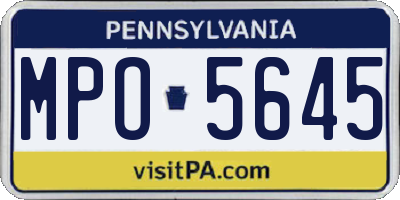 PA license plate MPO5645