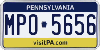 PA license plate MPO5656