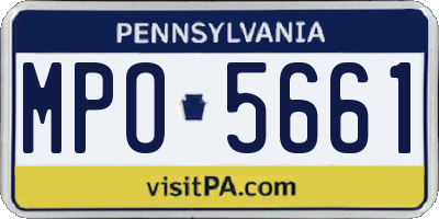 PA license plate MPO5661