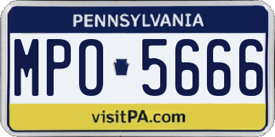 PA license plate MPO5666