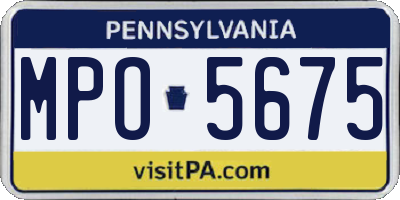 PA license plate MPO5675