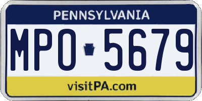 PA license plate MPO5679