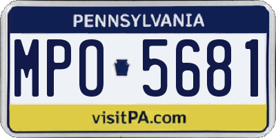 PA license plate MPO5681