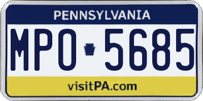 PA license plate MPO5685