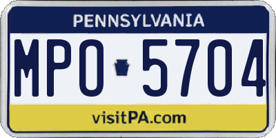 PA license plate MPO5704