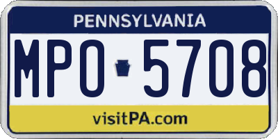 PA license plate MPO5708